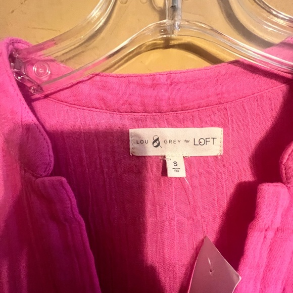 Lou & Grey Loft Small Cotton Tiered Dress Pink Pockets Maxi Travel - Picture 6 of 13